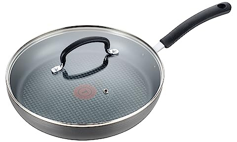 T-Fal Ultimate Hard Anodized Nonstick Fry Pan With Lid 10 Inch, Oven Broiler Safe 400F, Lid Safe 350F, Cookware, Kitchen, Home, Versatile Frying Pan, Skillet, Pots and Pans, Dishwasher Safe, Onyx