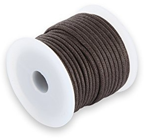 AURORIS 10m Rolle Baumwollband rund 2mm Farbe: braun