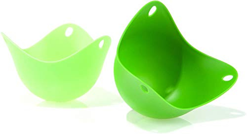 Fusion Brands Poachpod - Recipientes para pochar Huevos (Silicona, 2 Unidades), Color Verde