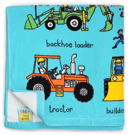 Tyrrell Katz Kids Trucks Printed Towel in Blue - Children’s Bath Sheet 100% Soft Cotton Beach Cloth with Rectangular Design - 70 x 140 cm