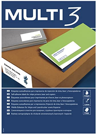 Apli Mehrfach-Etiketten für Laserdrucker und Kopierer, 105 x 35 mm, 100 Blatt
