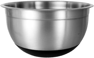 Buckingham Stainless Steel Mixing Bowl Large Heavy-Duty Stainless Steel Mixing Bowl with Non-Slip Silicone Base for Baking Salads Marinating Food Prep Durable Kitchen Bowl 5 litres