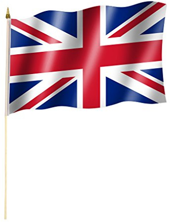 Stockflagge/Stockfahne GROßBRITANNIEN / UNITED KINGDOM / UK / UNION JACK Flagge/Fahne ca. 30 x 45 cm mit ca. 60cm Stab/Stock
