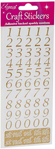 ELEGANZA Oaktree Crafts Stilisiertes Alphabet-Set, Silber Nr. 66 Zahlen-Set Gold