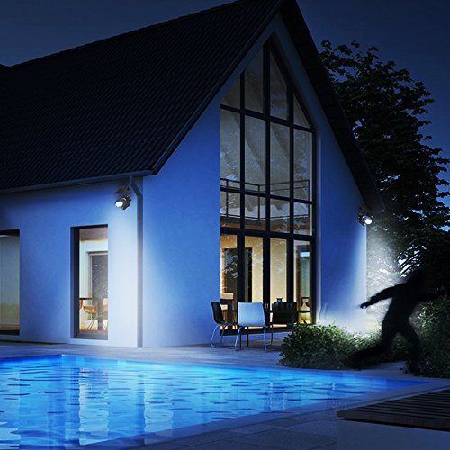 Grafner® LED - Solar Strahler mit Bewegungsmelder Solarleuchte 2 Modi Dämmerungsschalter IP44 Wasserfest Energiesparend schwarz