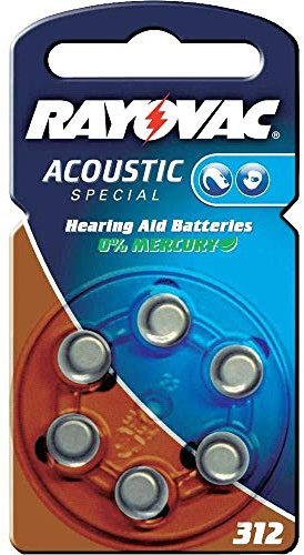 60 Batterien Rayovac RA-Acoustic-312 Hörgerätebatterien (Typ: 312)