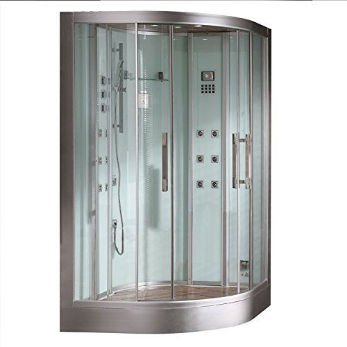 EAGO DZ962F8 - Ducha de vapor (120 x 120 cm), color blanco