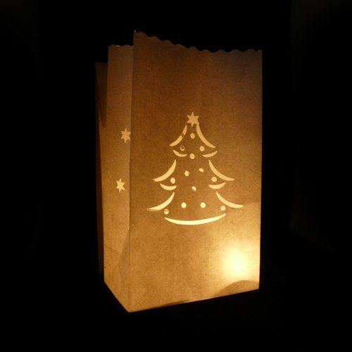 A Liittle Tree Luminary Candle Lantern Paper Bags Party Wedding Birthday Celebrations (Christmas tree, 30)