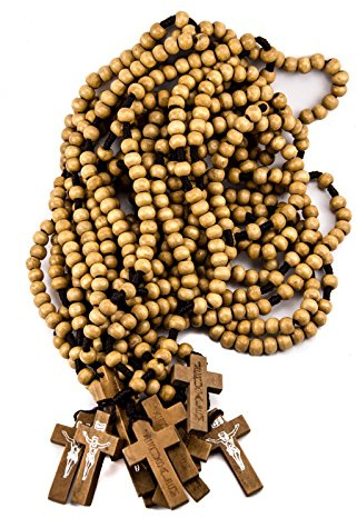 Rosenkranz, katholisch, Jesus, Kruzifix, Jerusalem, Olivenholz, 31,5 cm