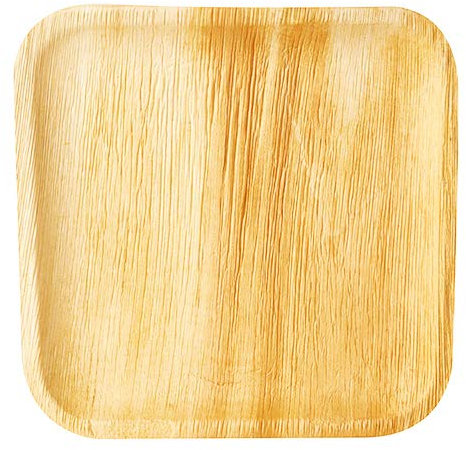 Platos de hoja de palma pure, cuadrados, 1,9 cm x 25 cm x 25 cm, 100 unidades