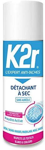 Miror K2r Poudre active - Détachant à Sec - Aérosol (200 mL) - Respecte les textiles blancs et colorés - Tous types de taches
