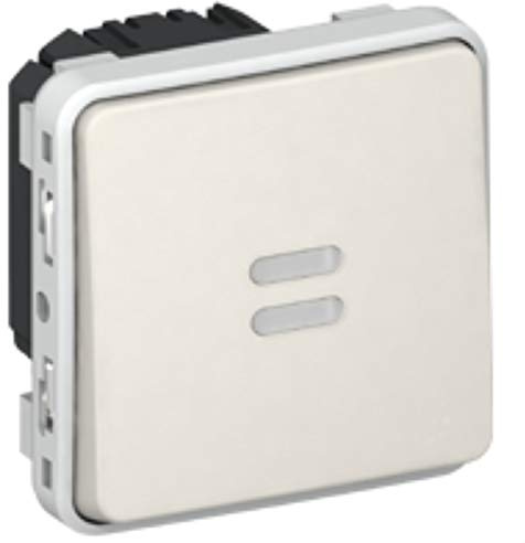 Legrand 069604 Interrupteur Temporisé Lumineux Étanche Plexo Composable IP55, 230V, 50Hz ou 60Hz, Blanc