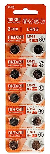 Maxell Pack of 10 LR43 A76 RW82 AG13 V13GA Batteries