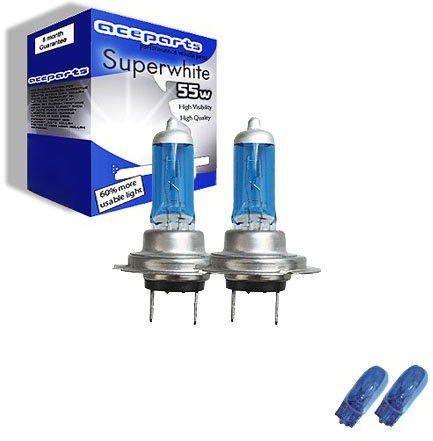 55w Super White Xenon High-Main-Full beam upgrade HeadLight Bulbs MERCEDES C Class W204 01.07->