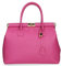 Chicca Borse Borsa Donna a Mano Pelle con Tracolla Bauletto, Fucsia