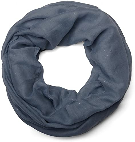 styleBREAKER Damen Loop Schal Glitzer Effekt Viskose 87x93cm | Schlauchschal. weiche Haptik. 100% Naturfaser. 2-3 mal wickelbar. waschbar 30 Grad. festliches Design. Rundschal.