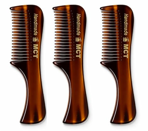 GENTS Mustache and Beard Styling Comb, pocket sized (Tortoise Shell, 3 Pack)