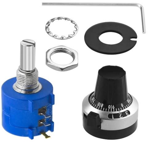 WMYCONGCONG 10k Ohm Potentiometer 3590S Drehpotentiometer, Präzisionspotentiometer mit 10 Umdrehungen, Drahtwicklung, einstellbarem Widerstand und Zählknopf, 3590S-2-103L