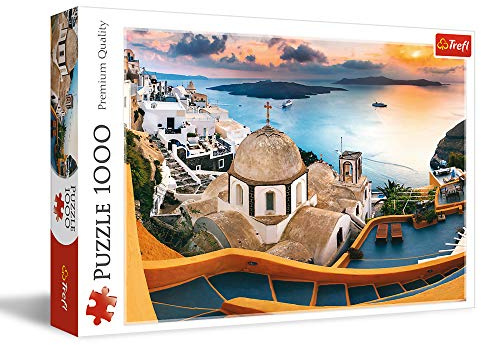 Trefl, Puzzle, Märchenhaftes Santorin, 1000 Teile, Premium Quality, für Erwachsene und Kinder ab 12 Jahren