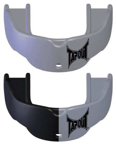 Tapout - Juego de protectores bucales para niños en paquete doble, tamaño: Youth, color: plateado y negro