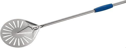 Gi.Metal Pelle à pizza professionnelle ligne bleue I-20F, tête 20 cm, longueur manche 150 cm, poids 0,77 kg, tête et poignée en acier inoxydable très résistant
