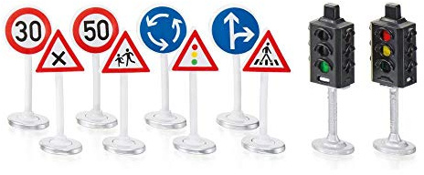 siku 5597, Ampeln mit Verkehrsschildern, Kunststoff, Multicolor, Vielseitig einsetzbar, Weiß