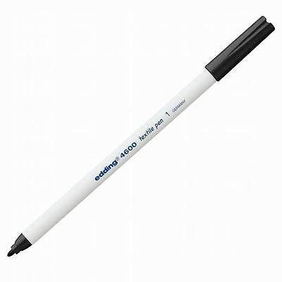 2 x EDDING 4600 TEXTILE T-SHIRT FABRIC PEN BLACK MARKER PEN FINE 1mm Line