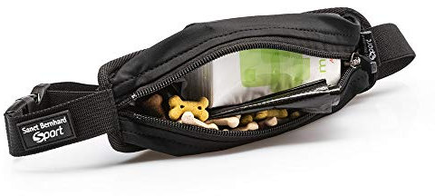 Sanct Bernhard Sport Gürtel-Tasche | Schwarz | Outdoor, Wandern, Sport & Reisen | Perfekter Halt | Mit Startnummernhalter
