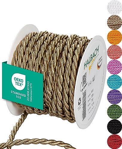 Halbach Seidenbänder Cordoncino di alta qualità (naturale) | larghezza 6 mm lunghezza 10 m | prodotto in Germania e certificato Öko-Tex | cordoncino in raso lucido in acetato