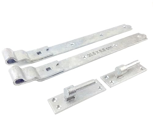 Wyre Direct Heavy Duty Galvanised Gate Hinges For Garden Shed Gate Latch, Door Hinges For Wooden Shed Gate, Hook And Band Gate Hinges, Cranked Hinges - Alloy Steel, Silver, 900mm, 36 (1 Pair)