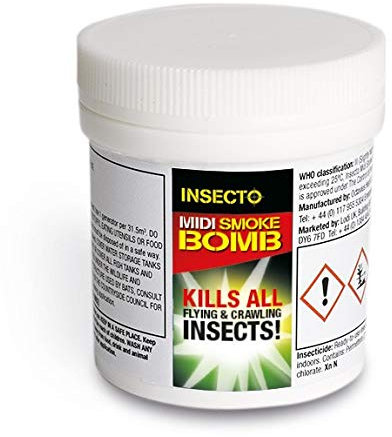 INSECTO MIDI SMOKE BOMB INSECTICIDE INSECT FLEA FLY WASP TREATMENT FUMIGATOR 2PK