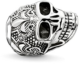 THOMAS SABO Bead Totenkopf mit Lilie 925er Sterlingsilber, Geschwärzt