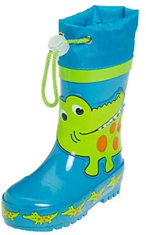Playshoes Kinder Gummistiefel aus Naturkautschuk, trendige Unisex Regenstiefel mit Reflektoren