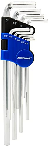 Silverline 589679 Profi-Innensechskantschlüssel, zöllig, 10-tlg. Satz 1/16–3/8 Zoll