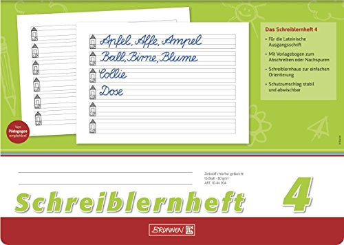 Brunnen Schreiblernheft A4 quer, 16 Blatt (5er Pack, Lineatur 4)