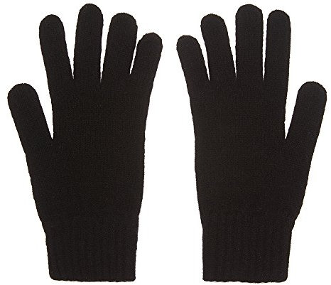 Oxfords Cashmere Damenhandschuhe aus reiner Schafswolle, Schwarz