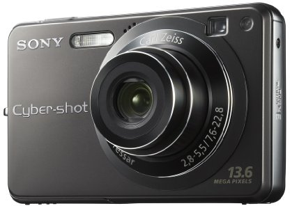 Sony DSC-W300 Titanium-Coated Digital Camera - Black (13.6MP, 3x Optical Zoom) 2.7 LCD