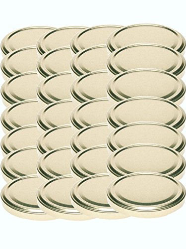 48 Twist-Off-Deckel Verschlüsse Ersatzdeckel Deckel für Sturzgläser Einmachgläser To 66 Passend für 70/125 / 167 ml (Gold)