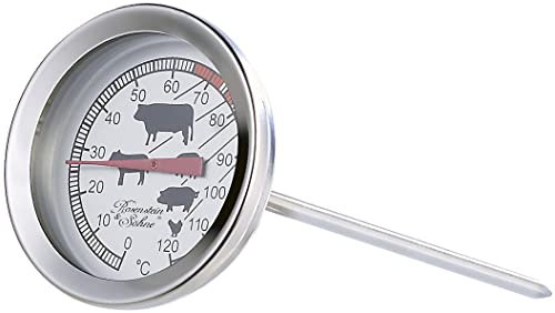 Rosenstein & Söhne Fleischthermometer: Analoges XL Fleisch- und Braten-Thermometer (Fleischthermometer analog, Bratenthermometer analog, Backthermometer)