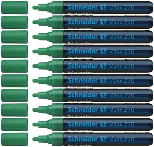 Schneider Maxx 270 lackmarkör (rund spets, utbytbar spets, 1–3 mm) förpackning med 10 grön