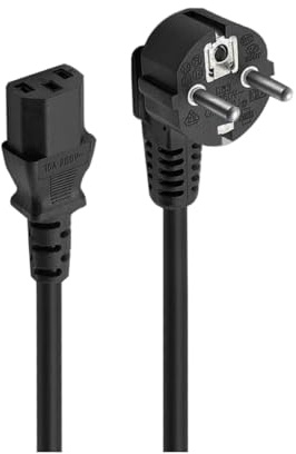 Ewent Cavo di Alimentazione per PC, Monitor, Televisori, Videoproiettori, IEC320 C13 H05VV-F 3 Pin, 5.0 Metri, Nero