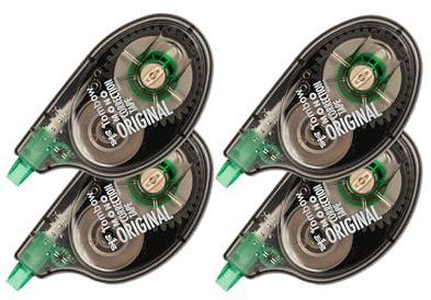 Tombow 68626 MONO Original Correction Tape, 4-Pack. Easy to Use Applicator for Instant Corrections
