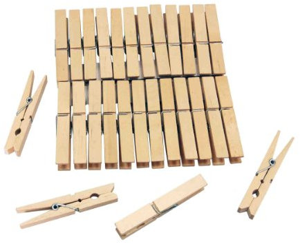 Pack of 50 Wooden Clothes Pegs for Washing Lines Airers etc