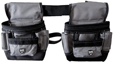 kwb Werkzeug-Tasche 2-teilig aus robustem Nylon - Mit doppelten Nahtreihen und zusätzlichen Nieten - Inklusive Nylon-Gürtel - 19 x 8.5 x 21 cm