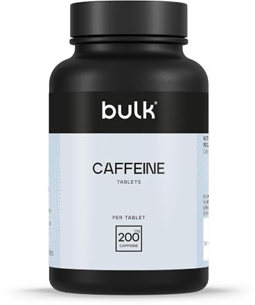 Bulk Koffeintabletten, Pre Workout Booster, 200 mg, 100 Tabletten, Verpackung Kann Variieren