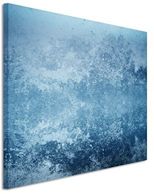 Paul Sinus Art 120x80cm Wandbild – Farbe Blau Petrol - Leinwandbild auf Keilrahmen in bester Qualität - Abstrakt Grunge