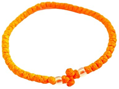 IconsGr Handgefertigte griechisch-orthodoxe Gebetsschnur, Chotki, Komboskini, orange, Wandmontage, Wohnzimmer