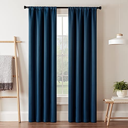 Eclipse Darrell Rideaux occultants pour Chambre à Coucher - 94 x 241,3 cm - Isolation Thermique - Panneau Simple avec Passe-Tringle pour Salon - Indigo (16205037095IND)