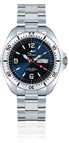 CHRIS BENZ ONE Man 200M Taucheruhr mit Metallband, Tiefseeblau