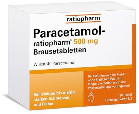 Paracetamol-ratiopharm 500 mg Brausetabletten, 20 Stück, bei Schmerzen | Der gut verträgliche Klassiker hilft gegen Schmerzen und Fieber